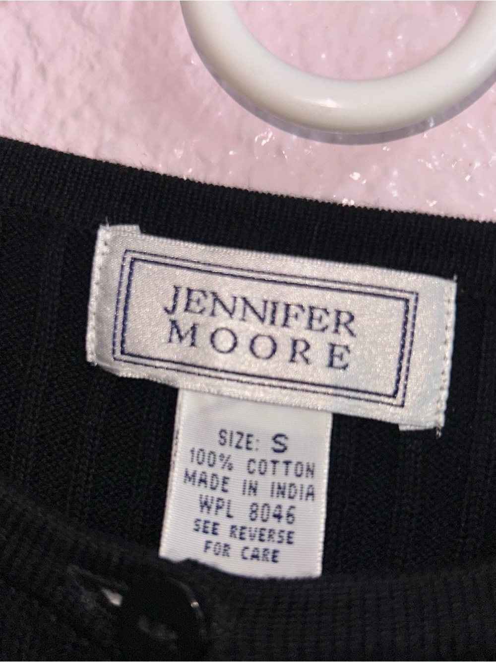 Jennifer Moore Men's Black Ribbed Button Cardigan - Picture 2 of 2